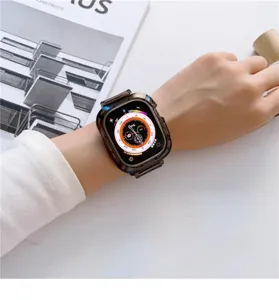 Transparante siliconen horlogeband en beschermhoes voor Apple Watch Ultra 8 7 6 SE.