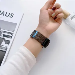 Transparant hars horlogebandje compatibel met Apple Watch stijlvolle vervangingsband.