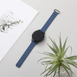 Magnetische lederen horlogeband voor Samsung Galaxy horloge, stijlvolle blauwe vervangende band.