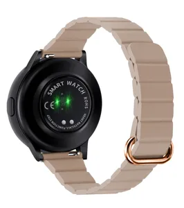 Magnetische lederen band voor smartwatch, stijlvolle vervangende polsband met gesp.