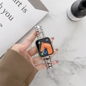 Cinturino di ricambio in metallo con perline per Apple Watch design elegante in acciaio
