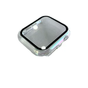 Kleurrijke gegalvaniseerde PC beschermhoes met gehard glas schermbeschermer voor smartwatch.