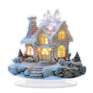 Acryl verlicht sneeuwhuis tafeldecoratie winter vakantie warm led licht home decoratie