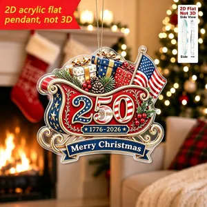 Colgante plano acrílico 2D Navidad, regalo de decoración de fiesta aniversario US 250.