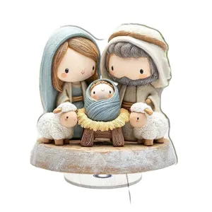 Nativity baby birth flat acrylic ornament cute holiday decoration gift desk display piece