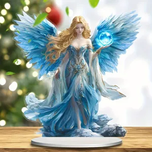 Acrilico angelo fantasia supporto da scrivania ornamento regalo di natale casa