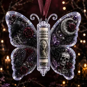 Weihnachts Acryl Schmetterling Geldgeschenk Halter Ornament im Gothic Stil Hängedeko