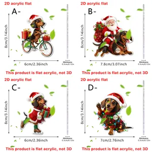 Navidad salchicha acrílico colgante adorno 2D plano árbol decoración regalo de fiesta
