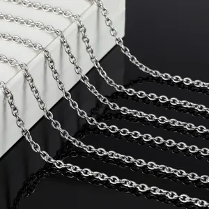 Stainless steel round cable chain for DIY jewelry making, necklace semi-finished accessories.