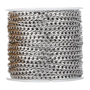 Stainless steel Cuban chain roll spool silver metal jewelry making craft components