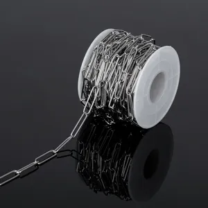 Stainless steel paperclip chain DIY jewelry making accessories reel spools findings