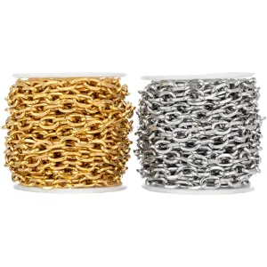 Chaînes Croisées en Acier Inoxydable en Vrac pour Fabrication de Bijoux Collier Bracelet DIY Couleur Or et Acier Électroplaqué