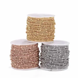 Chaîne à Billes en Acier Inoxydable Matériel de Fabrication de Bijoux DIY Chaîne à Maillons pour Collier Bracelet Artisanat