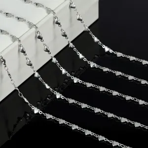 Stainless steel heart chain DIY necklace bracelet jewelry accessories handmade chain components