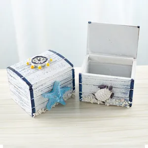 Mediterrane Holz Aufbewahrungsbox Tisch Organizer kleine Deko Schmuckbox 2er Set
