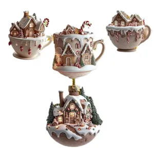 Kerst Peperkoek Huis Koffiekop Hanger Leuke Vakantie Rugzak Decor Auto Sleutelhanger