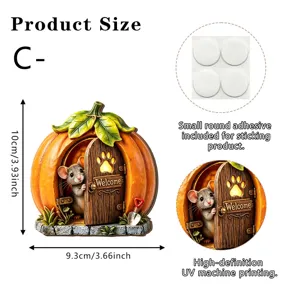 Miniature citrouille porte de fée résine décoration de jardin avec souris et ornement lumineux.
