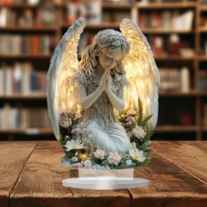 Luce Notturna Angelo Luminoso in Acrilico Decorazione da Tavolo Regalo di Natale
