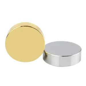 Tapas decorativas planas redondas para tornillos de espejo, acabado metal oro y plata.