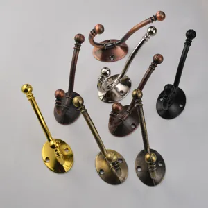 European style antique metal coat hooks wall mounted single robe hook hardware set
