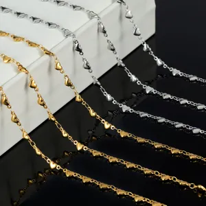 Stainless steel heart chain DIY necklace bracelet jewelry accessories gold silver