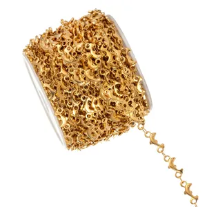 Stainless steel gold dolphin chain DIY necklace bracelet jewelry making supply roll spool