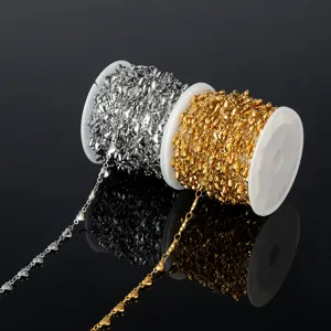 Stainless steel heart chain DIY necklace bracelet jewelry accessories close up detail view.