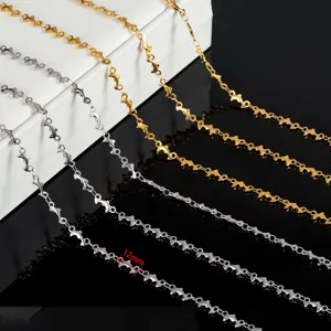 Stainless steel dolphin chain detail, stylish metal link for DIY necklaces and bracelets accessories.