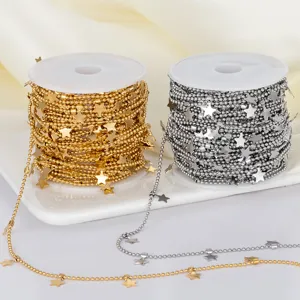 Stainless steel bead chain with star charms DIY necklace bracelet jewelry making accessories