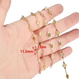 Gold stainless steel geometric chain DIY jewelry making accessory necklace 11.5mm