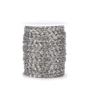 Stainless steel chain spool DIY jewelry making accessory crafting material silver tone wire