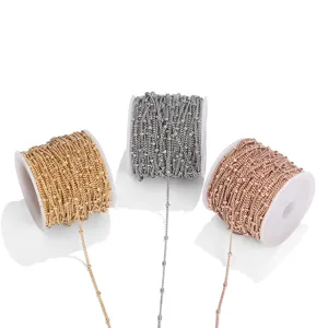 Rouleaux de chaînes à billes en acier inoxydable or argent rose pour bijoux DIY.