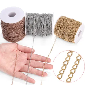 Stainless Steel Extension Chain DIY Necklace Bracelet Tail Chain Electroplated Adjustable Chain Jewelry Accessories