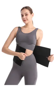Close-up detail view of the black elastic waist training belt, showing secure closure feature.