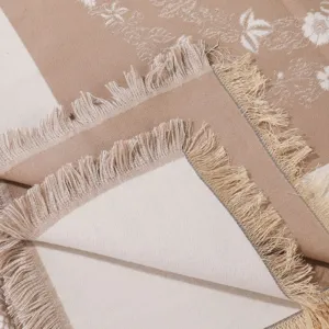 Women's autumn winter French floral tassel shawl cape scarf warm outer wear detail