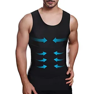 Camiseta de compresión moldeadora para hombre, ideal para fitness y control de abdomen.