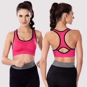 Women pink sports bra front and back view activewear fitness workout gym crop top apparel