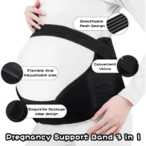 Adjustable pregnancy support band 3 in 1 breathable mesh belly band for maternity care.