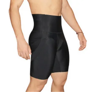 Men high waist shapewear boxer briefs butt lifting black underwear for daily fitness body shaping.