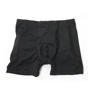 Men's black boxer briefs, sexy ergonomic pouch design, breathable underwear product detail view.