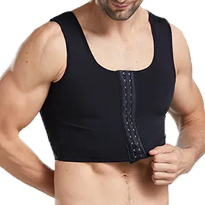 Chaleco moldeador de compresión para hombre con cierre de ganchos frontales para el torso.