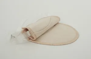 Detalle de almohadilla para axilas, tela de algodón suave transpirable, correa transparente.