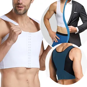 Chaleco de compresión para hombre soporte de espalda corrección postural vista detallada.