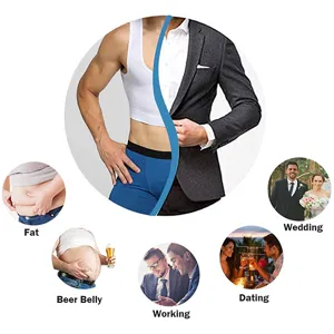 Hombres compresión cuerpo moldeador chaleco control barriga soporte pecho camiseta nuevo