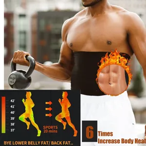 Ceinture de sudation homme pour fitness entraînement sport minceur et soutien dorsal noir