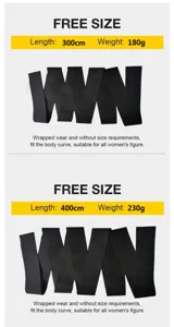 Zwarte taille trainer buikband in 300cm en 400cm voor fitness en perfecte ondersteuning.