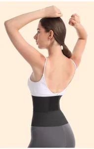 Vrouwen sport taille trainer wrap buik controle riem zwart fitness vormende banden