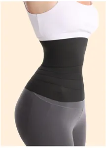 Gedetailleerd overzicht van zwarte taille-trainer voor vrouwen, elastische buikwandcorrectie.