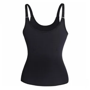 Black women waist trainer shaper vest neoprene sweat tank top with adjustable straps