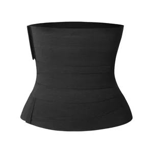 Vrouwen zwarte taille trainer sportriem slanke buik controle wikkel korset fitness vormende kleding